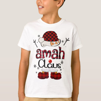 Amah Claus Rood Plaid - Oma Gift T-shirt