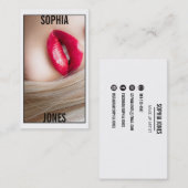 ĀMakeup Artist Red Lips Foto Visitekaartje Μ: (Voorkant / Achterkant)