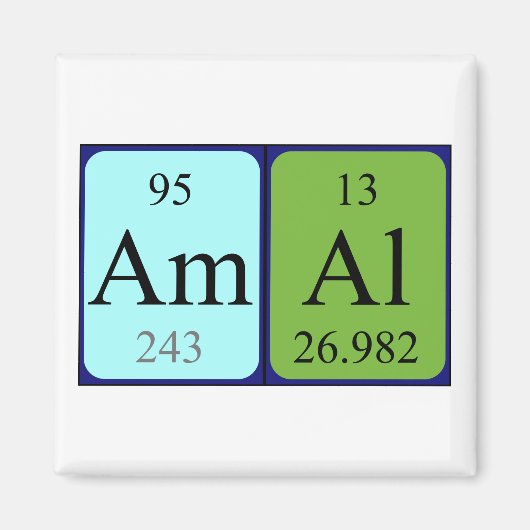 Amal periodieke table name magnet (Voorkant)