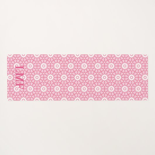 Amal Star Lattice in Pink Personalized Yogamat (Achterkant (horizontaal))