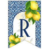 Amalfi blauw tegel citroenbruin met 7 letters vlaggetjes (Tweede vlag)