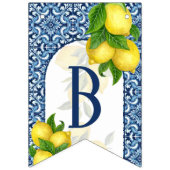 Amalfi blauw tegel citroenbruin met 7 letters vlaggetjes (Eerste vlag)