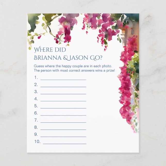 Amalfi bridal shower games where did they go (Voorkant)