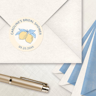 Amalfi Citroen Bruidsdouche Ronde Sticker