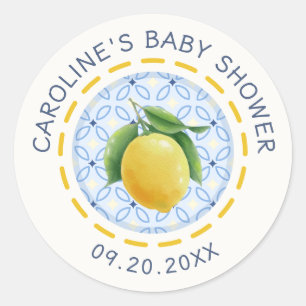 Amalfi Citroen Italiaanse Baby Shower Ronde Sticker