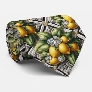 Amalfi Citroen Nepzijde Luxe Art Deco Diamanten Stropdas