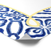 Amalfi-citroen Tegel Bruiloftsborrel Poster (Hoek)