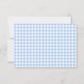 Amalfi Citroenblauwe Gingham Bedankkaart (Achterkant)