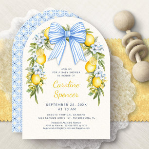Amalfi Citroenboog Bloemrijke Boog Baby Shower Kaart