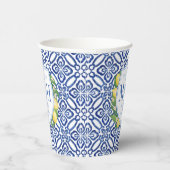 Amalfi-citroenen Bruidsfeest Koppelsmonogram Papieren Bekers (Rechts)