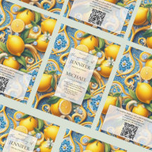 Amalfi-citroenen + Diamanten | Luxe QR-code-huweli