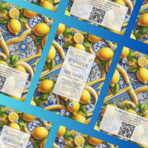 Amalfi-citroenen + Diamanten | Luxe QR-code-huweli