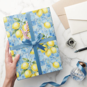Amalfi-citroenen, diamanten & mediterrane tegels cadeaupapier