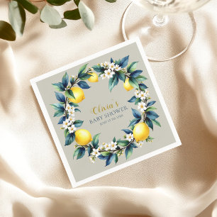 Amalfi Citroenkrans Italiaanse Ciao Baby Shower Servet