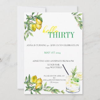 Amalfi Citrus Invitation - Birthday Kaart