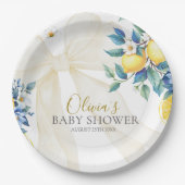 Amalfi Citrus Tile Lemon Mediterranean Baby Shower Papieren Bordje (Voorkant)