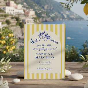 Amalfi Coast Amore Citroenstreep Bruiloft Save The Date