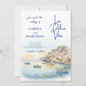 Amalfi Coast Amore | La Dolce Vita Sunset Wedding Kaart (Voorkant)