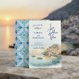 Amalfi Coast Amore | La Dolce Vita Sunset Wedding Kaart