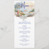 Amalfi Coast Amore Watercolor Italy Sea Wedding Menu (Voorkant)