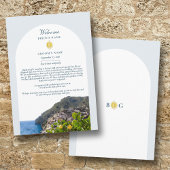 Amalfi Coast Arch Italy Lemons Wedding Itinerary Programmakaart