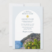 Amalfi Coast Arch Italy Lemons Wedding Photo Kaart (Voorkant)