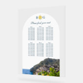Amalfi Coast Arch Italy Wedding Seating Chart Acryl Bord (Hoek)