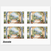 Amalfi Coast Archway Mediterraan uitzicht Rechthoekige Sticker (Vel)