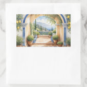 Amalfi Coast Archway Mediterraan uitzicht Rechthoekige Sticker (Tas)