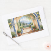 Amalfi Coast Archway Mediterraan uitzicht Rechthoekige Sticker (Envelop)