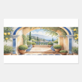 Amalfi Coast Archway Mediterraan uitzicht Rechthoekige Sticker