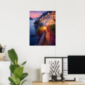 Amalfi Coast bij Dusk Art Print (Thuiskantoor)