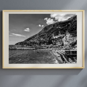 Amalfi Coast Black en Photography Poster