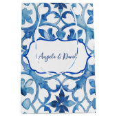 Amalfi Coast Blauw Witte Tegels Italië Medium Cadeauzakje (Voorkant)