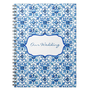 Amalfi Coast Blauw Witte Tegels Italië Notitieboek