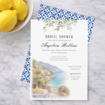 Amalfi Coast Blauwe Tegel Italiaanse Bruiloft Ital