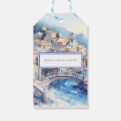 Amalfi Coast Blue Tegels Italië gepersonaliseerde  Cadeaulabel (Achterkant)