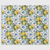 Amalfi Coast Citroenen en Tegels Patroon Cadeaupapier (Vlak)