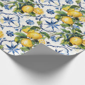 Amalfi Coast Citroenen en Tegels Patroon Cadeaupapier (Hoek)