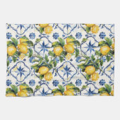 Amalfi Coast Citroenen en Tegels Patroon Theedoek (Horizontaal)