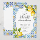 Amalfi Coast Coastal Italiaans Baby shower Uitnodi Kaart (Voorkant / Achterkant)