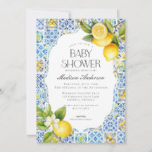 Amalfi Coast Coastal Italiaans Baby shower Uitnodi