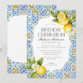 Amalfi Coast Coastal Italiaanse Verjaardag uitnodi Kaart (Voorkant / Achterkant)