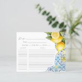 Amalfi Coast Deel een Recept Kaart Vrijgezellenfee (Staand voorkant)