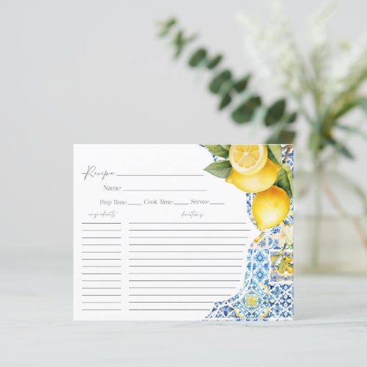 Amalfi Coast Deel een Recept Kaart Vrijgezellenfee (Staand voorkant)