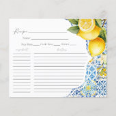 Amalfi Coast Deel een Recept Kaart Vrijgezellenfee (Voorkant)