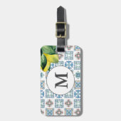 Amalfi Coast Geïnspireerd Waterverf Tegel & Citroe Bagagelabel (Voorkant verticaal)