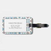 Amalfi Coast Geïnspireerd Waterverf Tegel & Citroe Bagagelabel (Achterkant horizontaal)