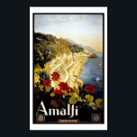 Amalfi Coast Italia - reisposter Poster<br><div class="desc">Een oude poster adverteren het reizen naar de Italiaanse kust van Amalfi.</div>