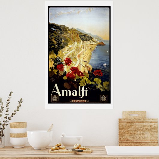 Amalfi Coast Italia - reisposter Poster (Keuken)